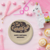 Ball Python Snake, Brown und Tan Personalisiert Pappteller (Party)
