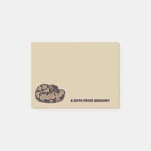 Ball Python Snake, Brown und Tan Personalisiert Post-it Klebezettel