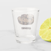 Ball Python Snake, Brown und Tan Personalisiert Schnapsglas (Rückseite)