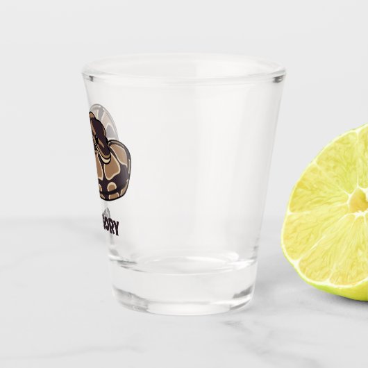 Ball Python Snake, Brown und Tan Personalisiert Schnapsglas (Rechts)