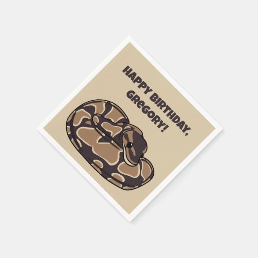 Ball Python Snake, Brown und Tan Personalisiert Serviette (Ecke)