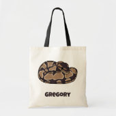 Ball Python Snake, Brown und Tan Personalisiert Tragetasche (Vorne)