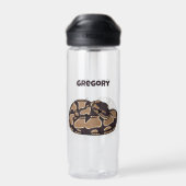 Ball Python Snake, Brown und Tan Personalisiert Trinkflasche (Rückseite)