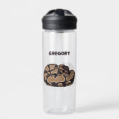 Ball Python Snake, Brown und Tan Personalisiert Trinkflasche (Vorderseite)