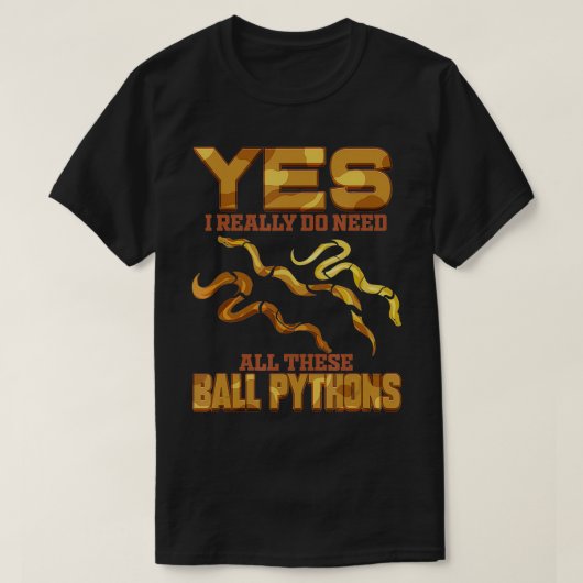 Ball Python Snake Herpetologin Python T-Shirt (Design vorne)