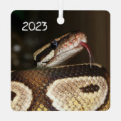 Ball Python Snake Ornament Aus Metall (Rückseite)