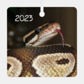 Ball Python Snake Ornament Aus Metall (Vorderseite)