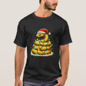 Ball Python Snake Surrounded By Christmas Lights S T-Shirt (Vorderseite)