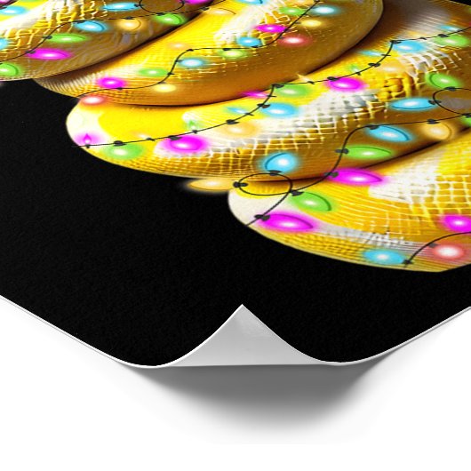 Ball Python Snake WeihnachtsHat Xmas Poster (Ecke)