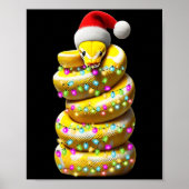 Ball Python Snake WeihnachtsHat Xmas Poster (Vorne)