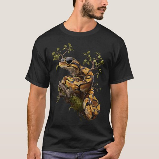 Ball Python Sonnenbrille Reptilienhalter Schlangen T-Shirt (Vorderseite)