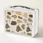 Ball-Pythonschlange-Schlange verwandeln Muster Metall Brotdose (Rückseite)