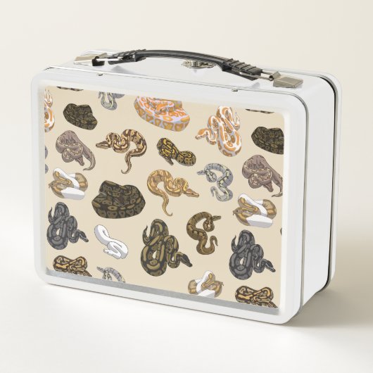 Ball-Pythonschlange-Schlange verwandeln Muster Metall Brotdose (Rückseite)