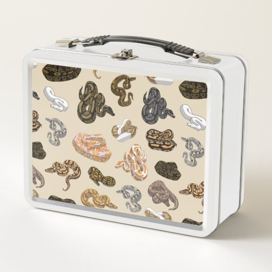 Ball-Pythonschlange-Schlange verwandeln Muster Metall Brotdose (Vorderseite)