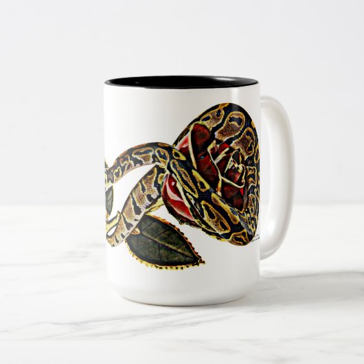 Ball-Pythonschlange-Schlangen-Tassen-gefährliche Zweifarbige Tasse (VorderseiteRechts)