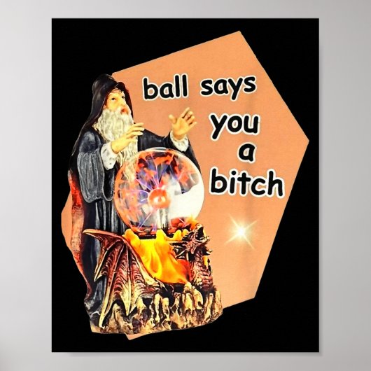 Ball Says You A Btch Meme  Poster (Vorne)