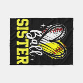 Ball Sister Softball Baseball Fleecedecke (Vorderseite (Horizontal))