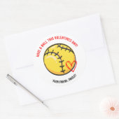 Ball Softball Valentinstag Sticker haben (Umschlag)