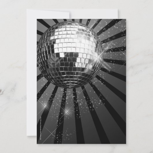 Ball Sparkling Disco Einladung (Rückseite)