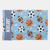 Ball-Sport - themenorientiertes Muster für Jungen Handtuch (Horizontal)