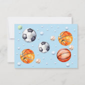 Ball Sports Kindergeburtstag Dankeskarte (Rückseite)