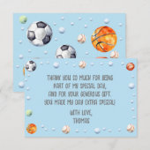 Ball Sports Kindergeburtstag Dankeskarte (Vorne/Hinten)