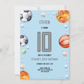 Ball Sports Kindergeburtstag Einladung (Vorderseite)