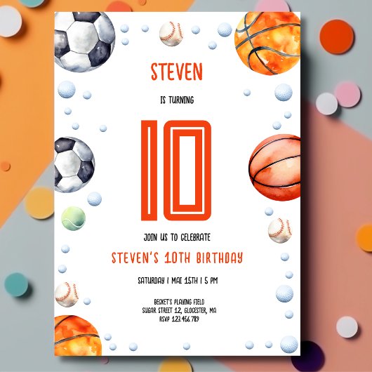 Ball Sports Kindergeburtstag Einladung