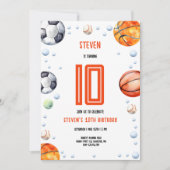 Ball Sports Kindergeburtstag Einladung (Vorderseite)