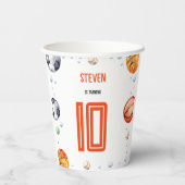 Ball Sports Kindergeburtstag Pappbecher (Rückseite)