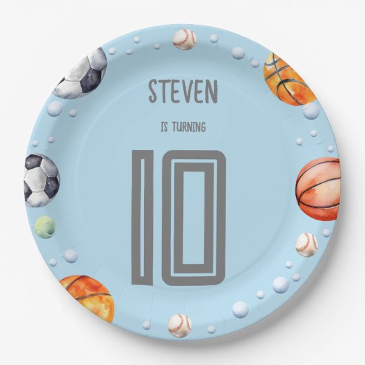 Ball Sports Kindergeburtstag Pappteller (Vorderseite)