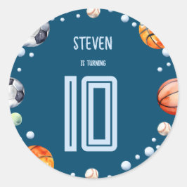 Ball Sports Kindergeburtstag Runder Aufkleber