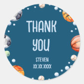 Ball Sports Kindergeburtstag Runder Aufkleber (Vorderseite)