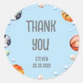 Ball Sports Kindergeburtstag Runder Aufkleber (Vorderseite)