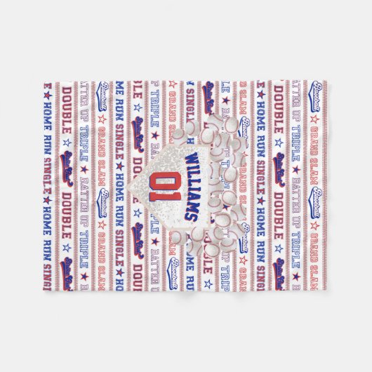 Ball Stitch - Baseball Fleecedecke (Vorderseite (Horizontal))