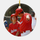 Ball Stitching Foto für Baseball-Coach Personalisi Keramik Ornament (Hinten)