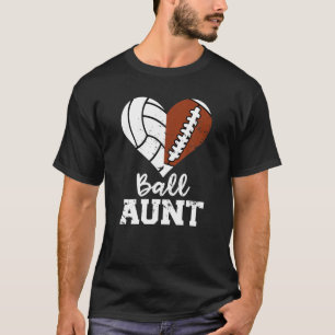 Ball Tante Herz Funny Football Volleyball Tante T-Shirt
