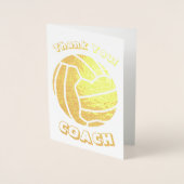 Ball Theme Netball Coach Danke Gold Folienkarte (Vorderseite)