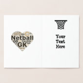 Ball Theme Netball Coach Danke Gold Folienkarte (Innenseite)