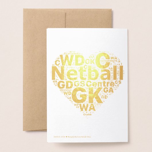 Ball Theme Netball Coach Danke Gold Folienkarte (Rückseite mit Umschlag)