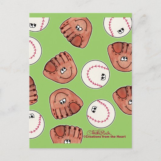 Ball- und HandschuhCollage Postkarte (Vorderseite)