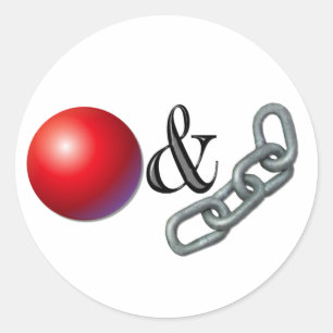 Ball und Kette Runder Aufkleber