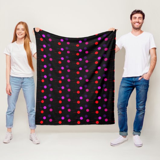Ball und Linie auf schwarz Fleecedecke (Beispiel)