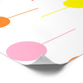 Ball und Linie in weiß Poster (Ecke)