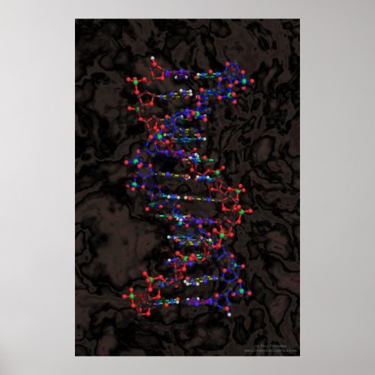 Ball und Stick gegen Granit Poster (Vorne)