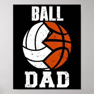 Ball Vater Fun Volleyball Basketball Vater Poster
