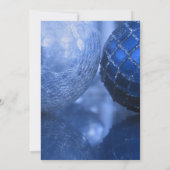 Ball verziert Foto, das Feiertags-Party, blau Einladung (Rückseite)