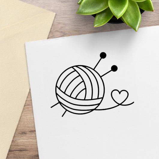 Ball von Strickgarn Gummistempel