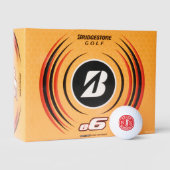 Ball with Golfers Name & initials - red monogram (Verpackungen)