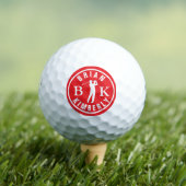 Ball with Golfers Name & initials - red monogram (Insitu T-Shirt)